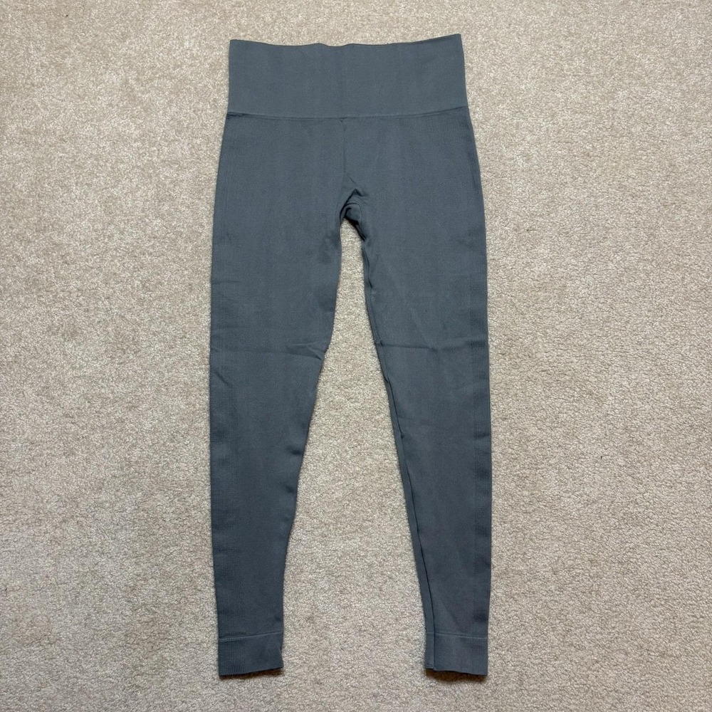 Set Active Leggings Womens M/L Gray High Rise‎ Seamless Ankle Yoga Running Pants